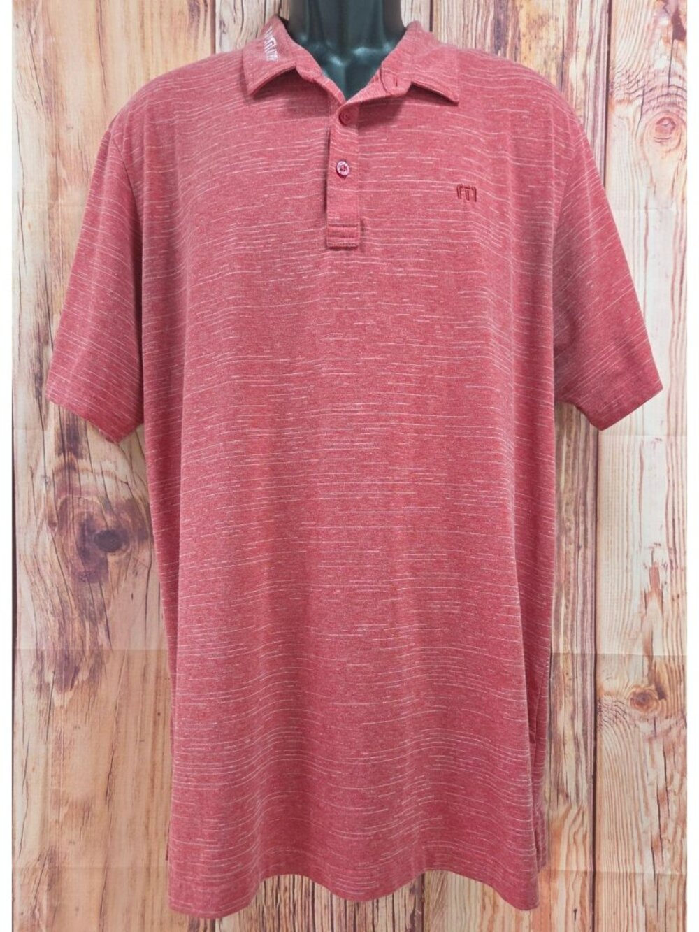 Travis Mathew Red Heathered Polo Shirt XL Golf Performance Stretch